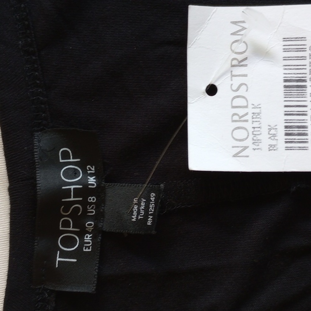 Topshop Plunge V-Neck Kimono Sleeve Jersey Romper 8 Black 14P01JBLK - Picture 4 of 11